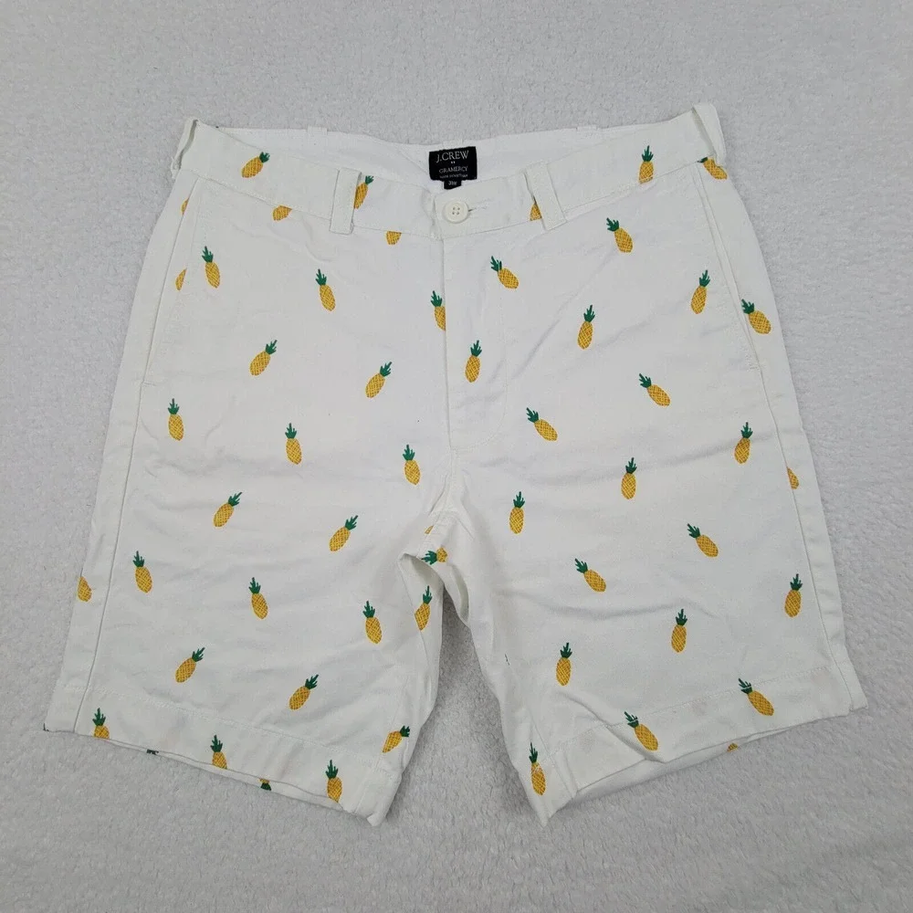 J.Crew‎ Gramercy White Pineapple Chino Shorts Mens 31W 9